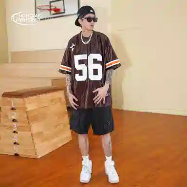 Holycrap Retro Embroidered Jersey Tee Brown