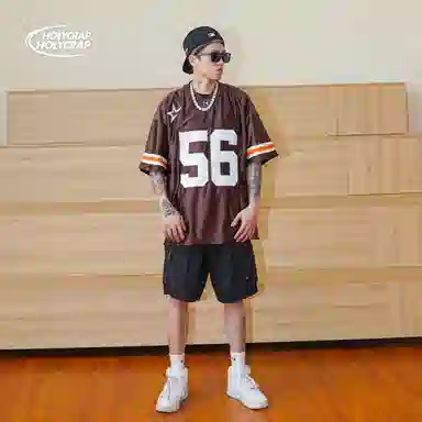 Holycrap Retro Embroidered Jersey Tee Brown