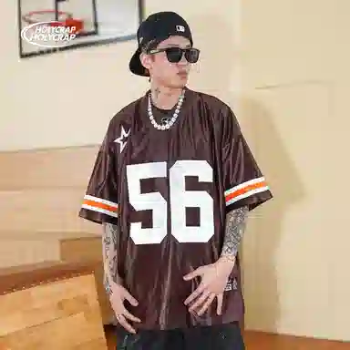 Holycrap Retro Embroidered Jersey Tee Brown