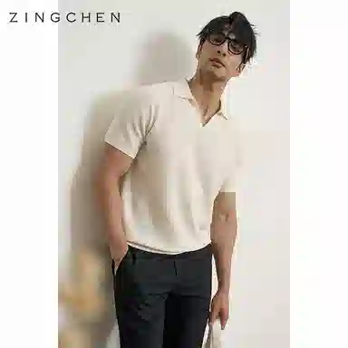 ZINGCHEN Pima Cotton Waffle Polo