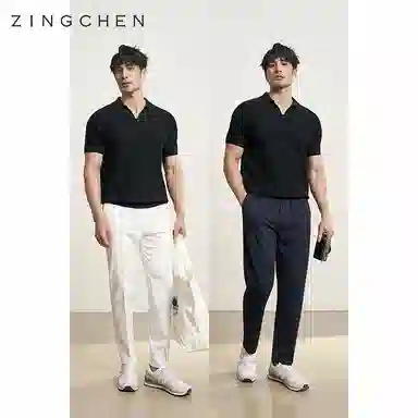 ZINGCHEN Pima Cotton Waffle Polo