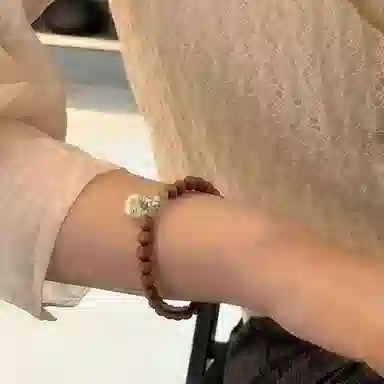 指尖瑰宝 新中式平安扣古文玩串珠好运 精致小众设计国风轻奢高颜值手饰 桃木 手串 男女同款情侣款