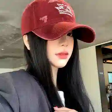 心水好物 软顶水洗破洞韩版大头围复古牛仔显脸小百搭遮阳 棉 鸭舌帽 男女同款情侣款