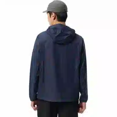 探路者 城市户外系列 纯色拉链连帽百搭 防紫外线透气速干防晒服 男款 藏青色