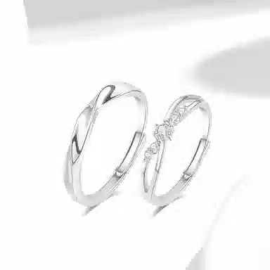 【S999足银纯银丨热销推荐】六桂福 莫比乌斯对戒 简约时尚气质设计感轻奢开口可调节恋爱告白 福韵金 好运 礼盒 戒指 男女同款情侣款