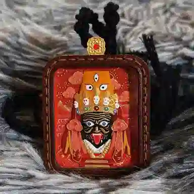 花茜樱 原创设计 扎基拉姆 西藏手绘擦擦唐卡藏式小众国潮新中式国风纳福如意好运 合金 项链 女款