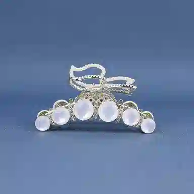 缔晶 法式浪漫鱼尾蝴蝶珍珠鲨鱼夹套装 复古优雅气质通勤风 合金 发夹 女款