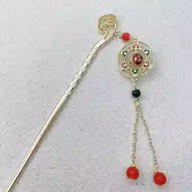 【祥云纳福】 指尖瑰宝 新中式国风流苏高级感旗袍古风盘发步摇 镀银 发簪 女款