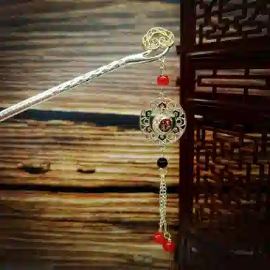 【祥云纳福】 指尖瑰宝 新中式国风流苏高级感旗袍古风盘发步摇 镀银 发簪 女款