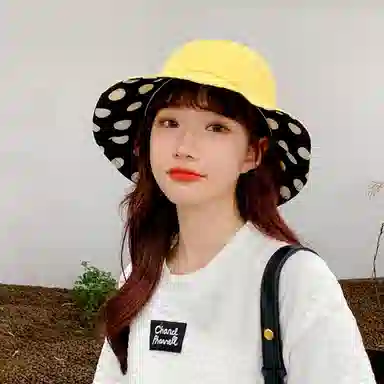 红豆 遮阳帽春夏户外防紫外线可折叠太阳帽 聚酯纤维 防晒帽 女款