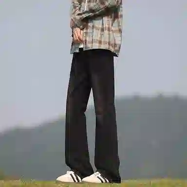 八哥 美式简约水洗做旧基础款休闲时尚牛仔裤 男女同款