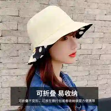 红豆 遮阳帽春夏户外防紫外线可折叠太阳帽 聚酯纤维 防晒帽 女款