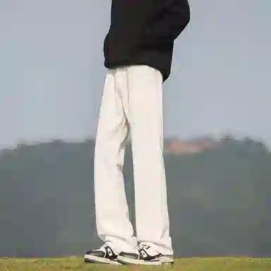 八哥 美式简约水洗做旧基础款休闲时尚牛仔裤 男女同款
