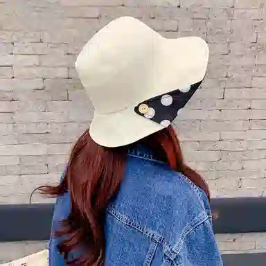 红豆 遮阳帽春夏户外防紫外线可折叠太阳帽 聚酯纤维 防晒帽 女款