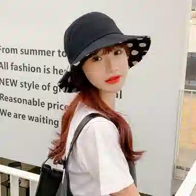 红豆 遮阳帽春夏户外防紫外线可折叠太阳帽 聚酯纤维 防晒帽 女款