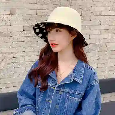 红豆 遮阳帽春夏户外防紫外线可折叠太阳帽 聚酯纤维 防晒帽 女款