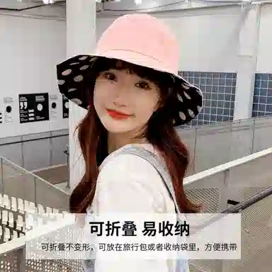 红豆 遮阳帽春夏户外防紫外线可折叠太阳帽 聚酯纤维 防晒帽 女款