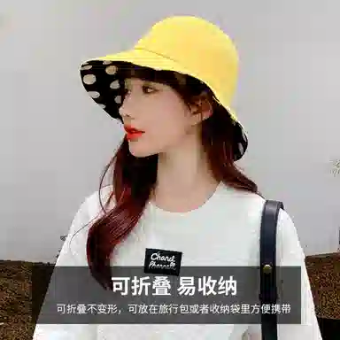 红豆 遮阳帽春夏户外防紫外线可折叠太阳帽 聚酯纤维 防晒帽 女款