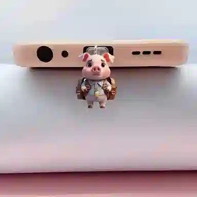 千桐 小黑猫 创意手机防尘塞 小书包可爱时尚潮流装饰 亚克力 挂件 男女同款情侣款