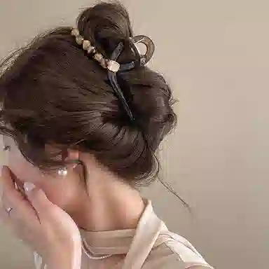 如花梦 高级感珠珠发量多大号复古 亚克力 发夹 女款