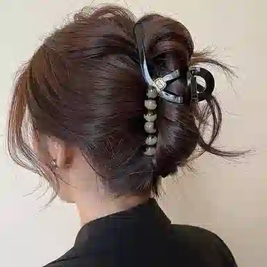 如花梦 高级感珠珠发量多大号复古 亚克力 发夹 女款