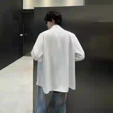 大卫贝肯 美式高街基础纯色简约复古小众经典青年日常通勤宽松透气时尚百搭高级感长袖衬衫 男女同款