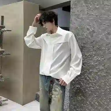 大卫贝肯 美式高街基础纯色简约复古小众经典青年日常通勤宽松透气时尚百搭高级感长袖衬衫 男女同款