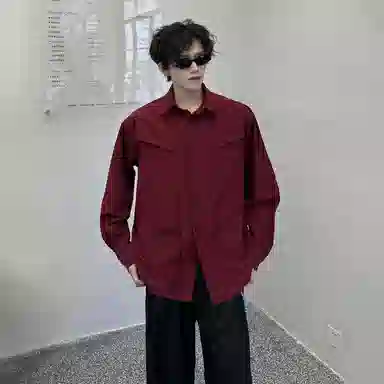 大卫贝肯 美式高街基础纯色简约复古小众经典青年日常通勤宽松透气时尚百搭高级感长袖衬衫 男女同款