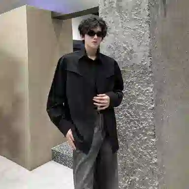 大卫贝肯 美式高街基础纯色简约复古小众经典青年日常通勤宽松透气时尚百搭高级感长袖衬衫 男女同款