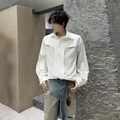 大卫贝肯 美式高街基础纯色简约复古小众经典青年日常通勤宽松透气时尚百搭高级感长袖衬衫 男女同款