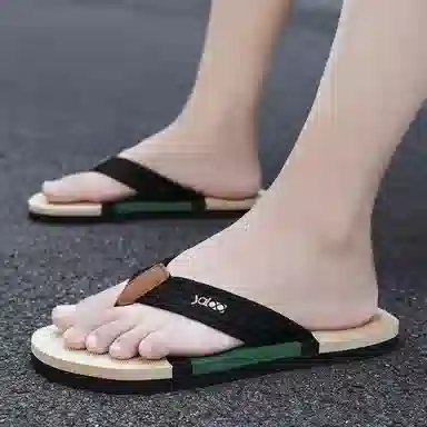 雅鹿优选 时尚潮流休闲百搭街头居家沙滩 橡胶底 防磨防滑人字拖鞋 男款