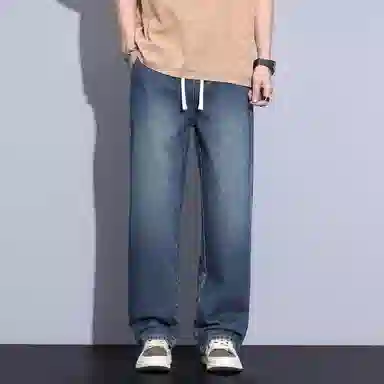 羽浅 青少年美式复古水洗裤子牛仔裤 男女同款