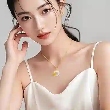 印象眸 荷心如意 莲花平安扣新中式气质简约多财多福诸事顺 精致高级感好运连连玉吊坠锁骨链 礼盒包装#好运 玉髓 项链 女款