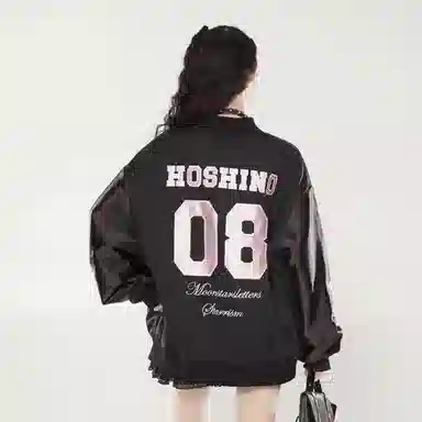 运动休闲学院风高级感落肩长袖日常学生通勤单排扣时尚宽松个性设计柔软舒适百搭外套美式高街潮流棒球服 男女同款