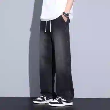 羽浅 青少年美式复古水洗裤子牛仔裤 男女同款