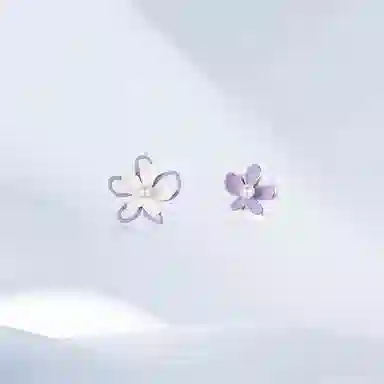 希遇 紫色之恋个性小众时尚简约 高级雅致 国潮可爱日常百搭#好运 合金 耳钉 男女同款情侣款