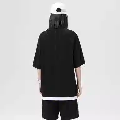 大卫贝肯 美式复古简约字母宽松百搭圆领短袖抽绳直筒短裤休闲运动套装 男女同款