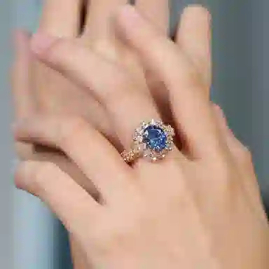 金杰福 璀璨系列宴会高级气质款 培育钻 钻石戒指 男女同款情侣款