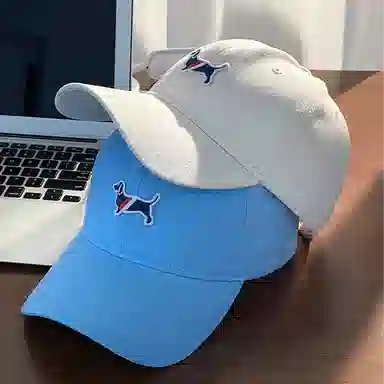 杨同学 精选刺绣小狗 棉 鸭舌帽 男女同款情侣款