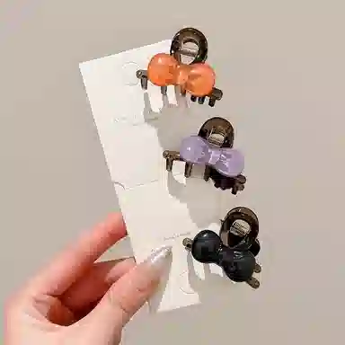 水中玉 蝴蝶结抓夹高级感发卡后脑勺小号夹子鲨鱼夹发饰侧边夹头饰 亚克力 发夹 女款