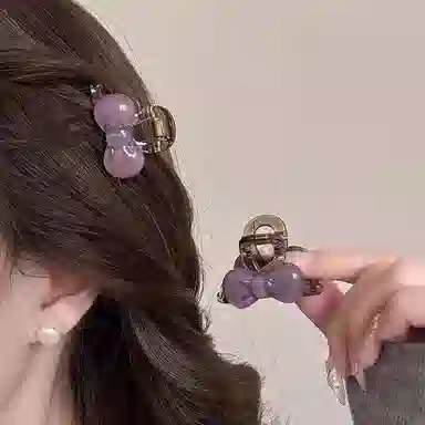 水中玉 蝴蝶结抓夹高级感发卡后脑勺小号夹子鲨鱼夹发饰侧边夹头饰 亚克力 发夹 女款