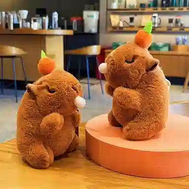 卡皮巴拉小黄豚 卡皮巴拉吐泡泡款挂饰可爱 水豚公仔 包包小装饰 毛绒 挂件 男女同款情侣款