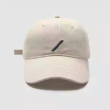 优莲茵 大头围韩版休闲刺绣斜杠 四季百搭显脸小简约户外防晒太阳帽 棉 鸭舌帽 男女同款情侣款