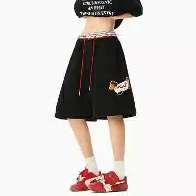 PANDA ADEVIL Sausage Dog Embroidered Shorts