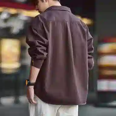格蓝鹿 潮流痞帅微弹弹力衬衣外套高端美式复古高质量工装长袖衬衫 男女同款