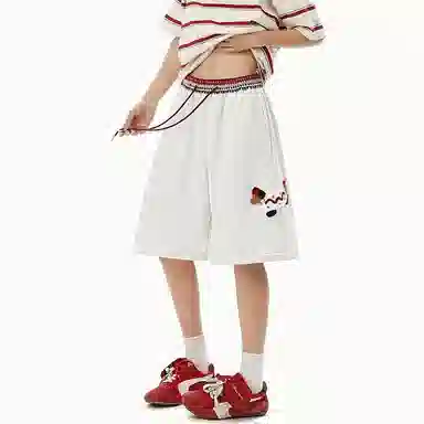 PANDA ADEVIL Sausage Dog Embroidered Shorts