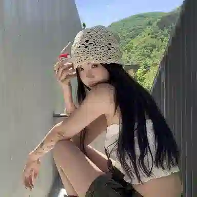 优幽兰 甜美百搭针织镂空花朵包头帽夏薄款大头围显脸小文艺民族风设计复古堆堆帽时尚钩花编织套头帽子超 织物 绒线帽 女款