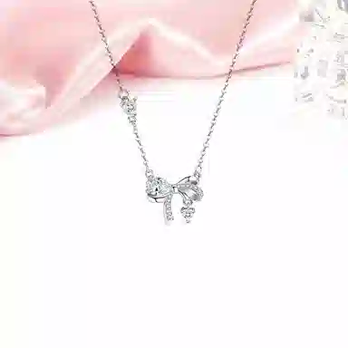 迎百宝 蝴蝶花园 月光石流苏灵动浪漫少女心清新仙气氛围感锁骨链  梦幻优雅修饰颈部线条甜蜜饰爱约会通勤百搭高级感项链 女款