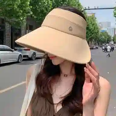 稻草人 夏季遮脸遮阳 防紫外线 大帽檐显脸小 简约百搭 聚酯纤维 防晒帽 女款