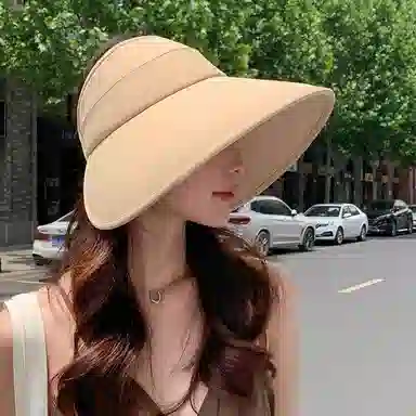 稻草人 夏季遮脸遮阳 防紫外线 大帽檐显脸小 简约百搭 聚酯纤维 防晒帽 女款